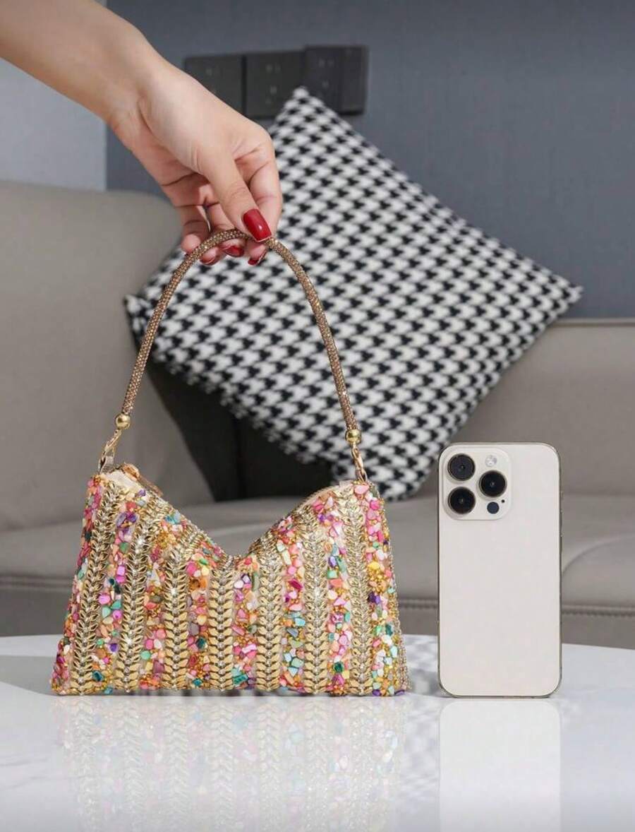 Women'S Elegant Formal Wear - Elegant Rhinestone Clutch Handbag For Party