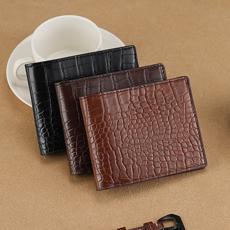 Structured Handbag Work - Pu Wallet Crocodile Pattern Two Fold