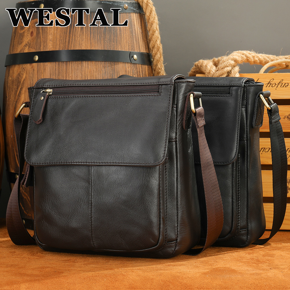Structured Handbag Work - WESTAL Men's Bags Genuine Leather Messenger