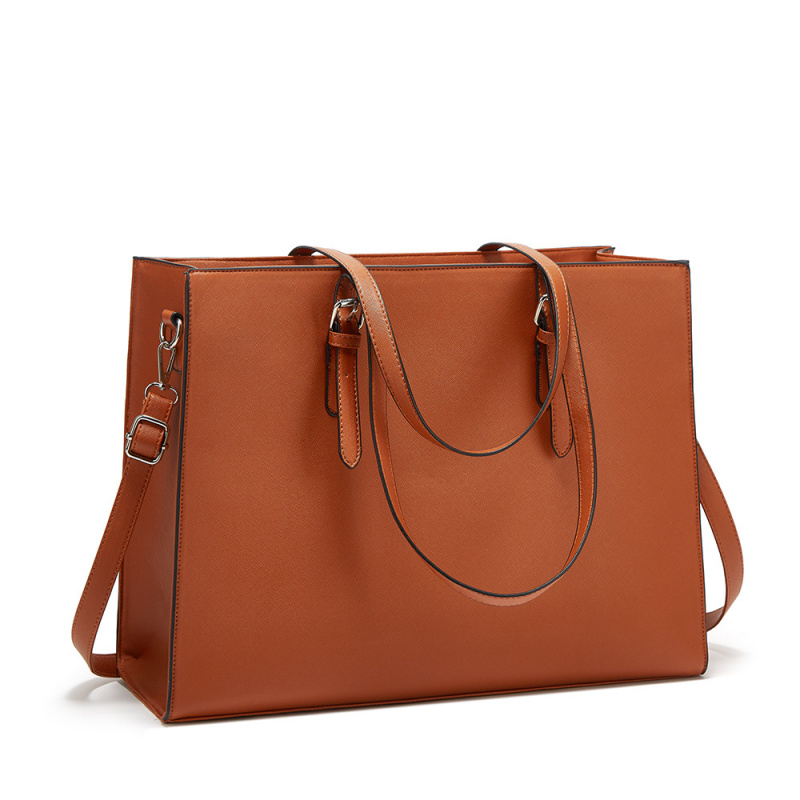 Structured Handbag Work - Brown Structured Tote Bag Large Capacity