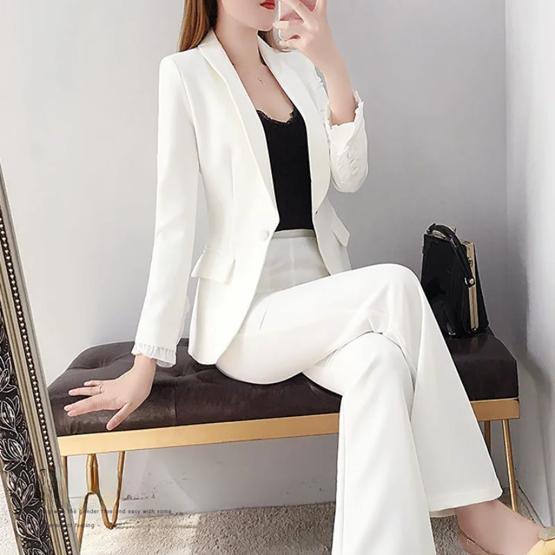 Blazer and White Trouser Suit  - Women Formal Wear White Shirt recension och pris