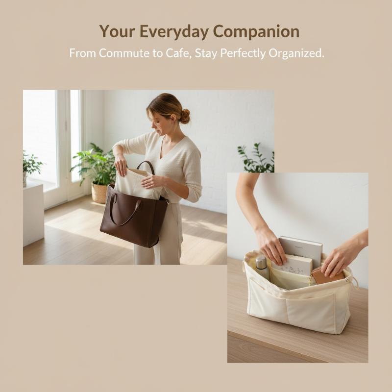 Tote Bag Organizer Insert Mult - Structured Handbag Work recension och pris