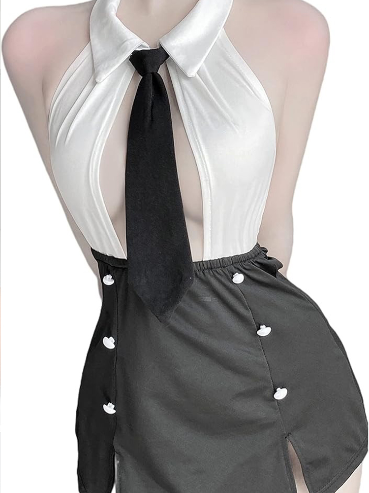 Lencerias Sexy Maid Cosplay Co - Turtleneck Bodysuit Office recension och pris
