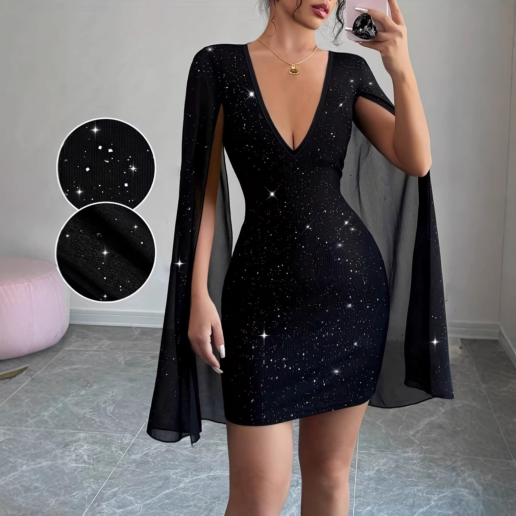 V Neck Bodycon Midi Dress Eleg - Women'S Elegant Formal Wear recension och pris