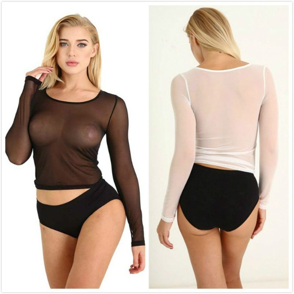 Sexy Women T Shirt See Through - Turtleneck Bodysuit Office recension och pris