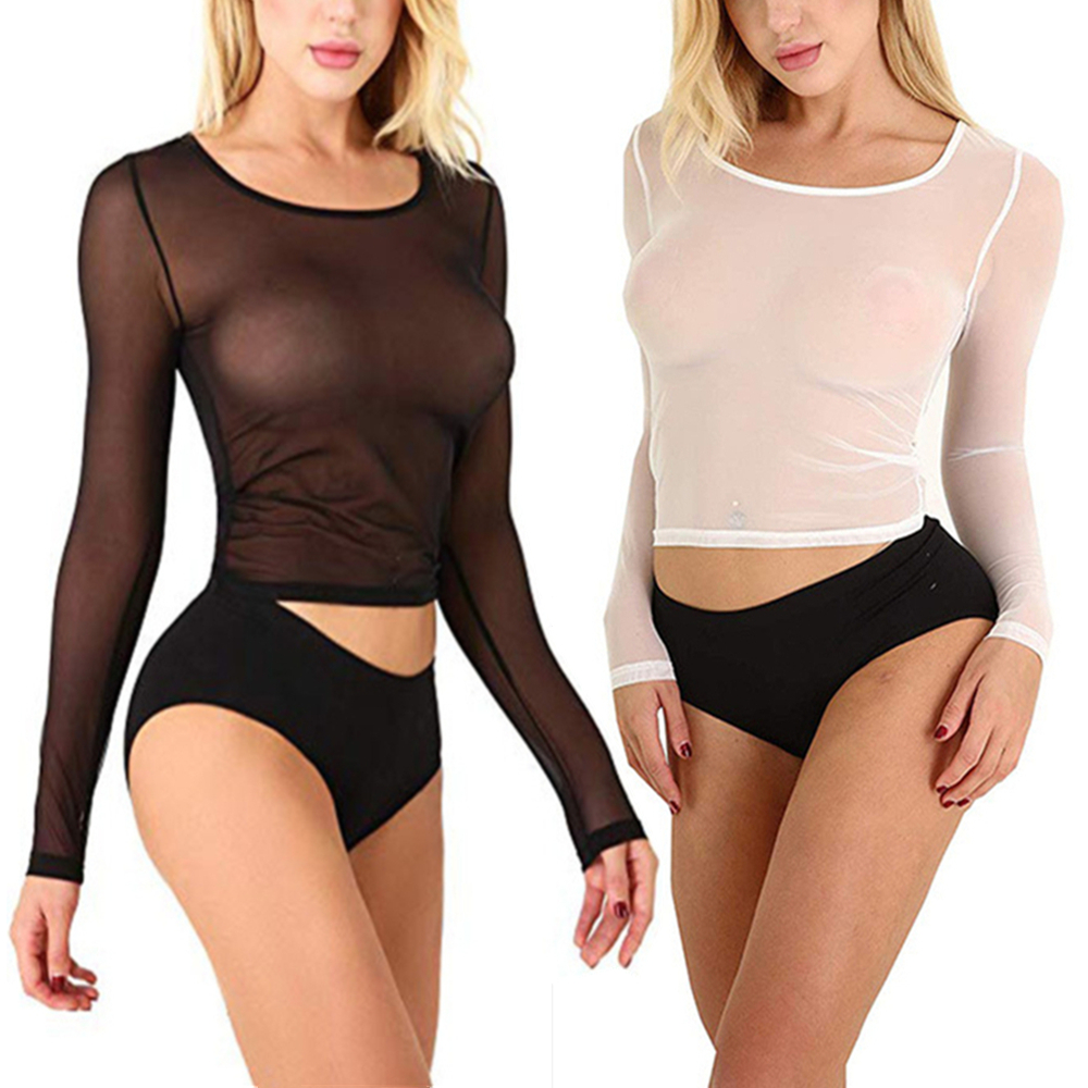 Sexy Women T Shirt See Through - Turtleneck Bodysuit Office recension och pris