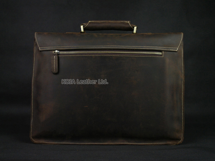 Vintage Crazy Horse Genuine Le - Structured Handbag Work recension och pris