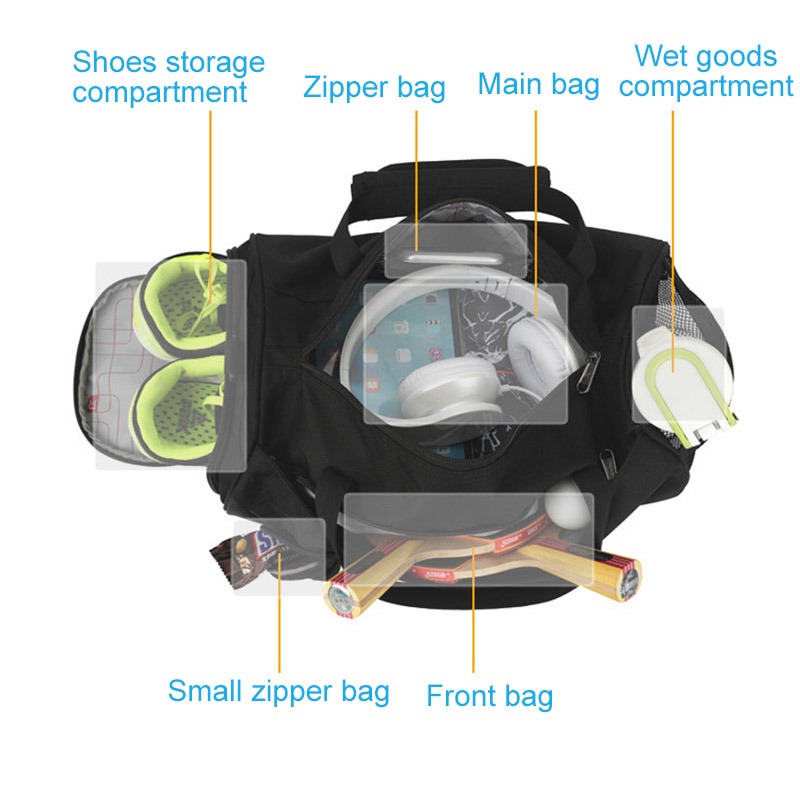 Large Gym Bag Fitness Bags Wet - Structured Handbag Work recension och pris
