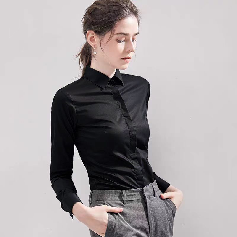 Summer Black Shirt Short-sleev - Women Formal Wear White Shirt recension och pris