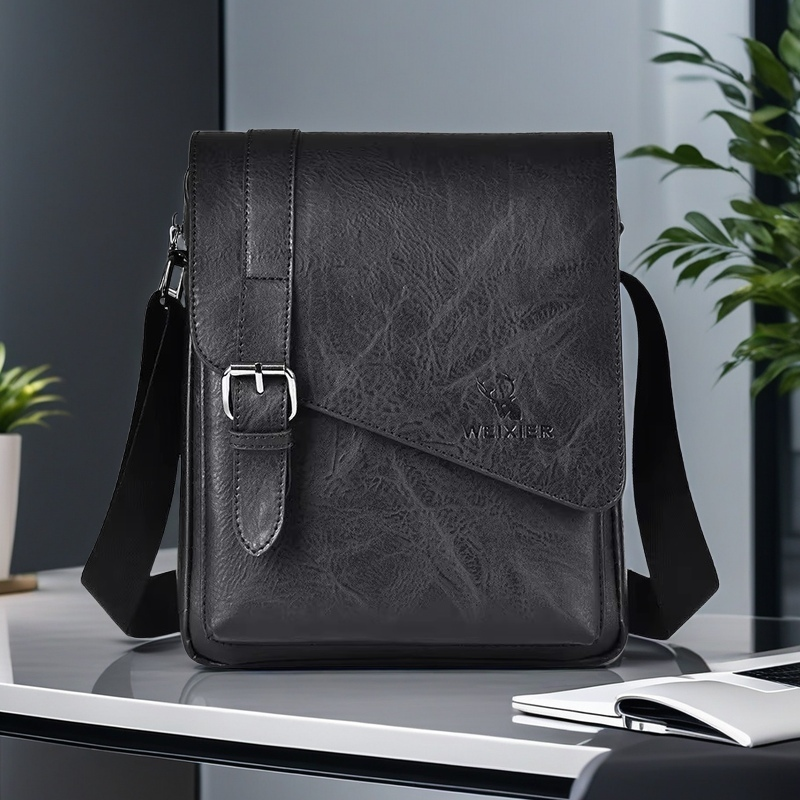 Luxury PU Leather Messenger Ba - Structured Handbag Work recension och pris