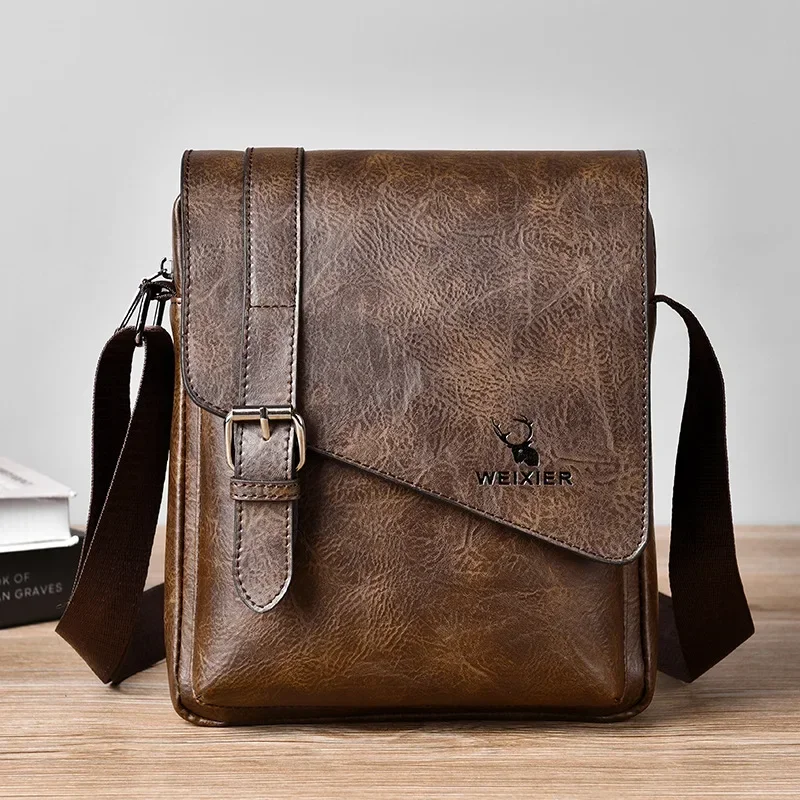 Luxury PU Leather Messenger Ba - Structured Handbag Work recension och pris
