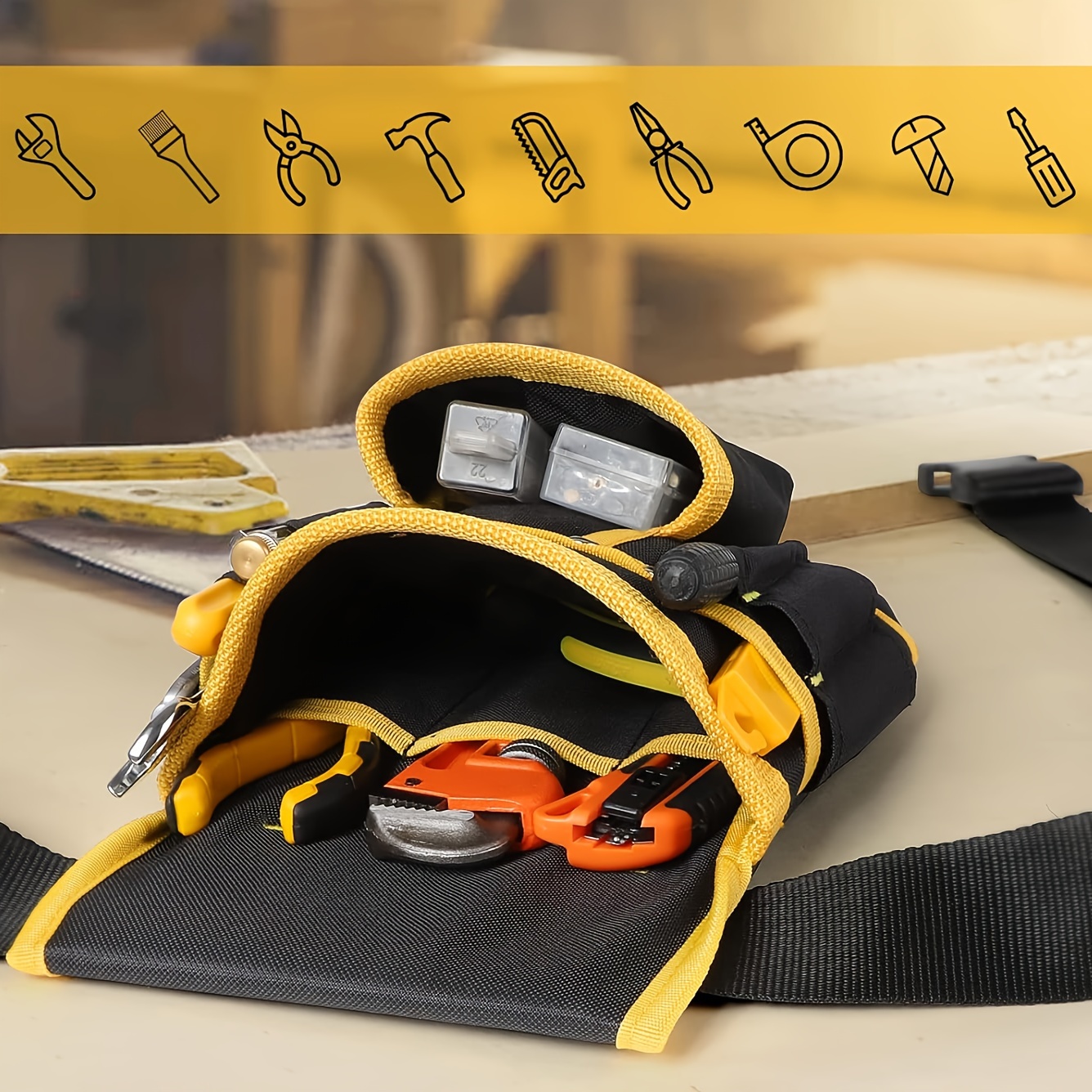 1pcs Magnetic Tool Belt with 2 - Structured Handbag Work recension och pris