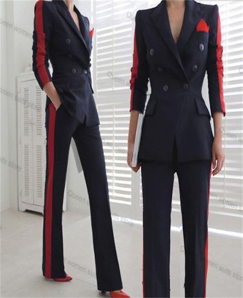 Red Black Autumn Women Suit Se - Women Formal Wear With Black Blazer recension och pris