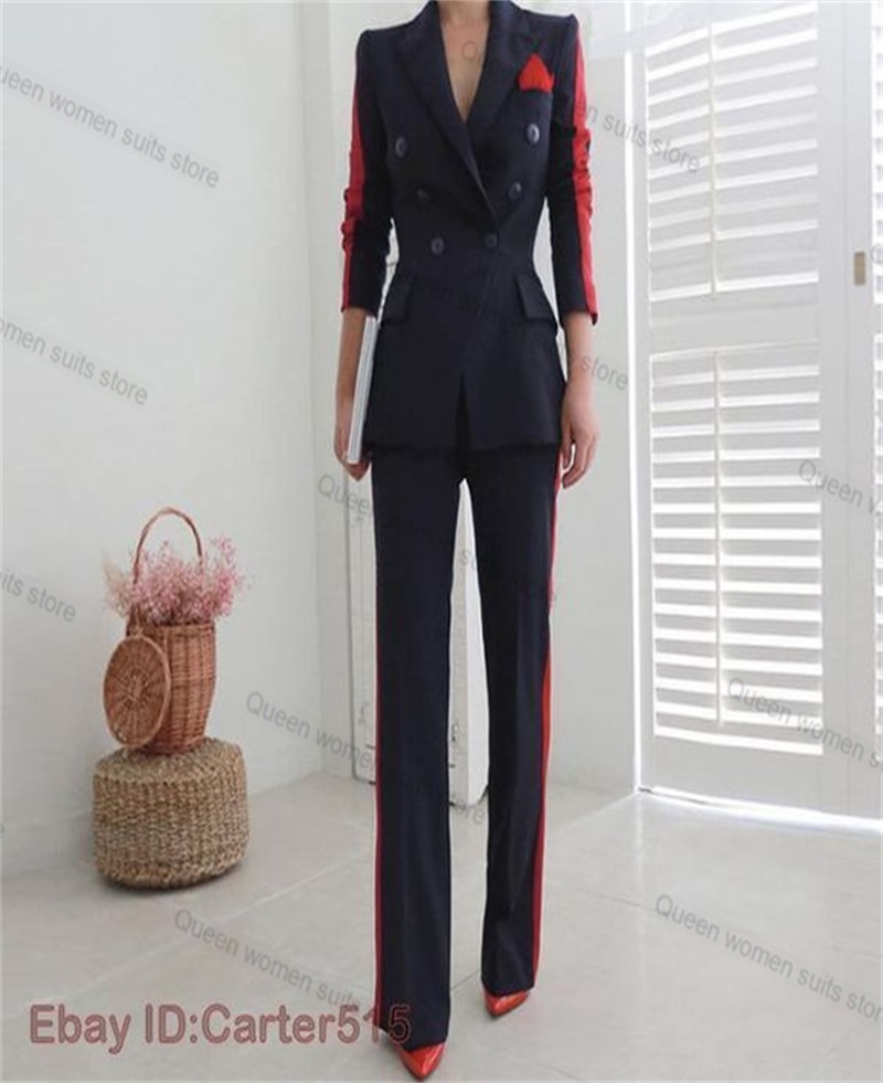 Red Black Autumn Women Suit Se - Women Formal Wear With Black Blazer recension och pris