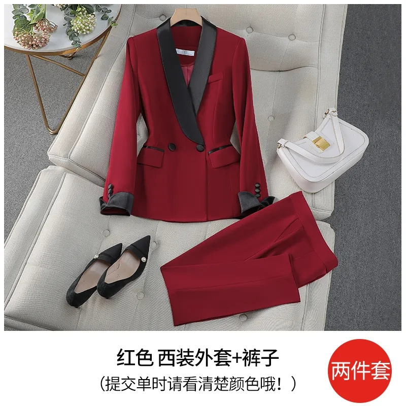 Elegant Red Black Women Pant S - Women Formal Wear With Black Blazer recension och pris
