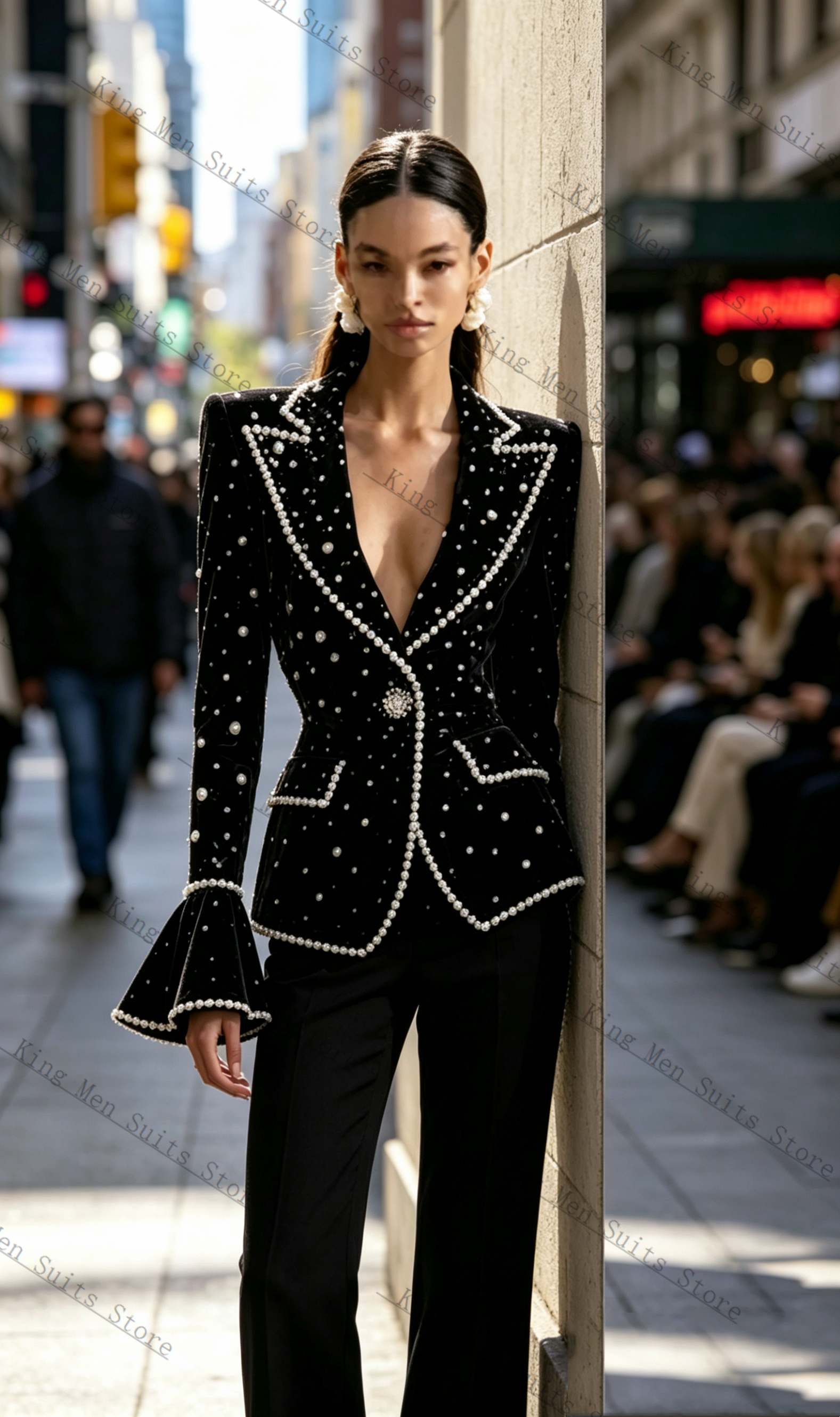 Pearls Black Formal Women Suit - Women Formal Wear With Black Blazer recension och pris