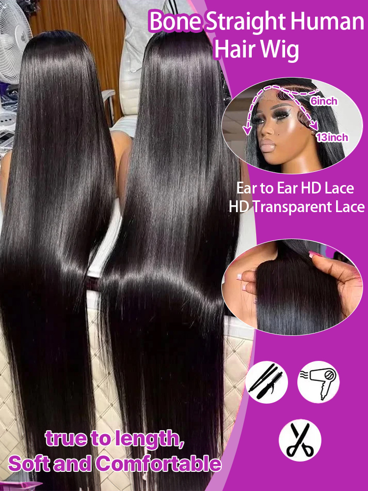 13x4 HD Lace Front Wig 250% De - Women'S Elegant Formal Wear recension och pris