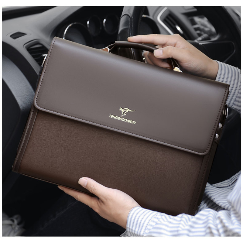 Leather Luxury Briefcases For  - Structured Handbag Work recension och pris