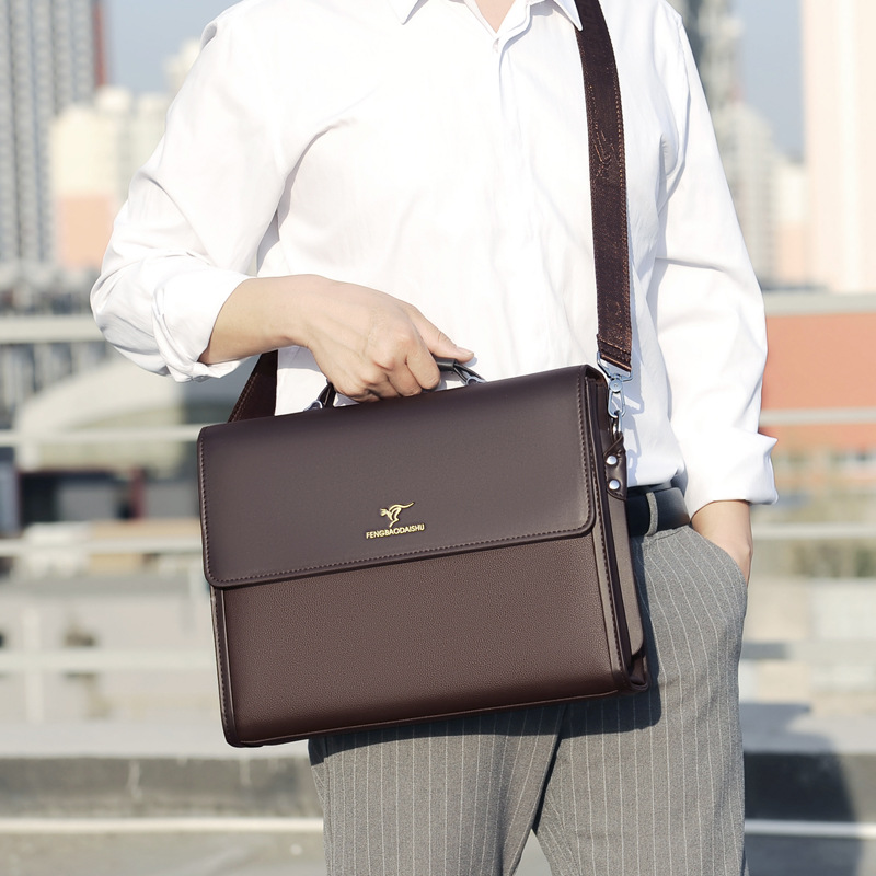 Leather Luxury Briefcases For  - Structured Handbag Work recension och pris