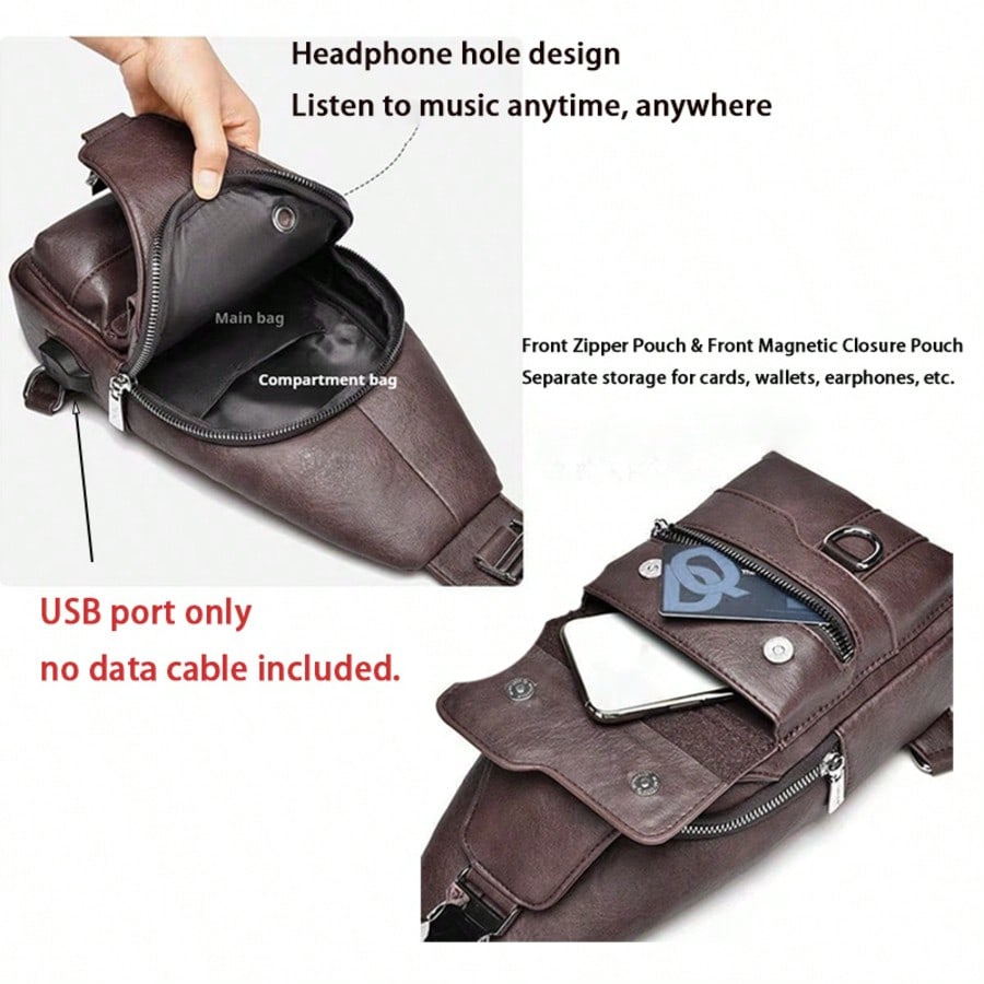 New Wear-Resistant Men's Cross - Structured Handbag Work recension och pris