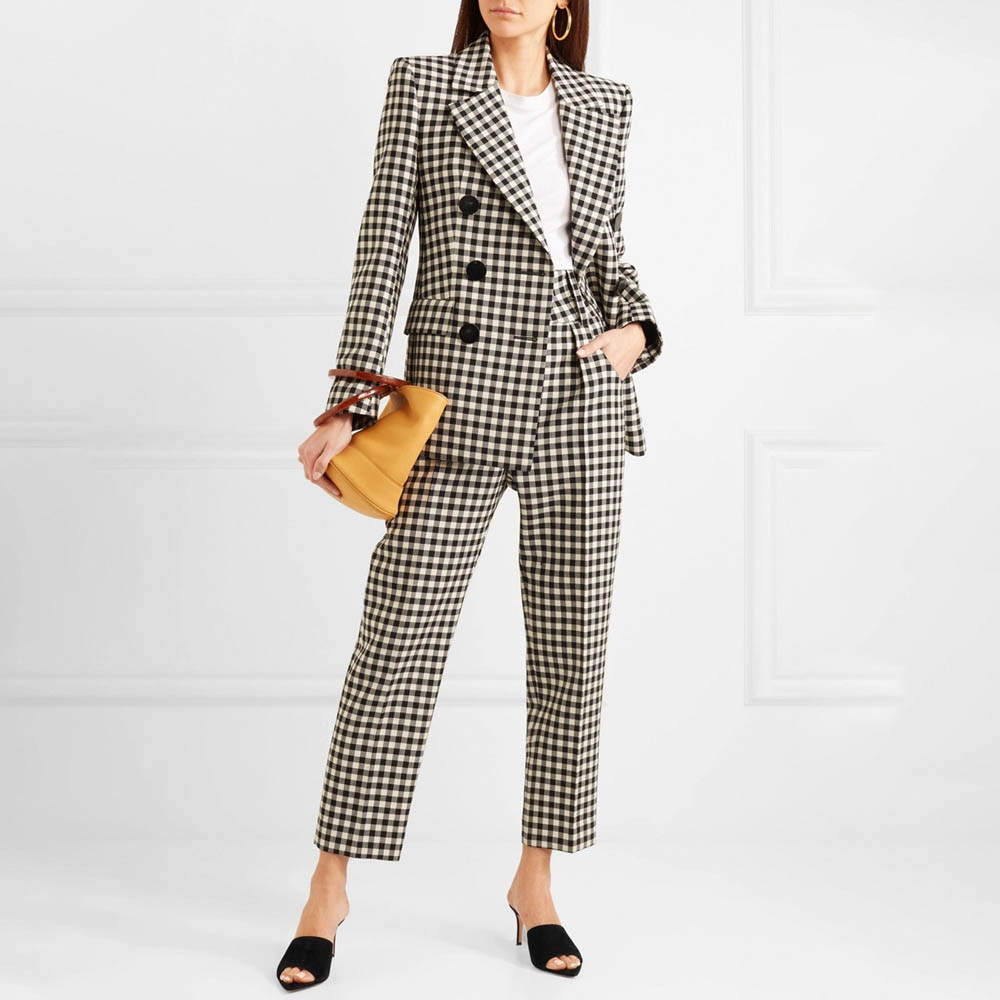 Women's Black White Gingham Tw - Women Formal Wear White Shirt recension och pris