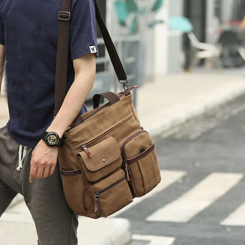 Men Canvas Messenger Bag Cross - Structured Handbag Work recension och pris