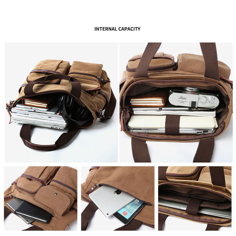 Men Canvas Messenger Bag Cross - Structured Handbag Work recension och pris