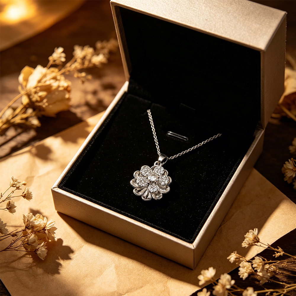 Layered Flower Pendant Necklac - Women Formal Wear For Meeting recension och pris