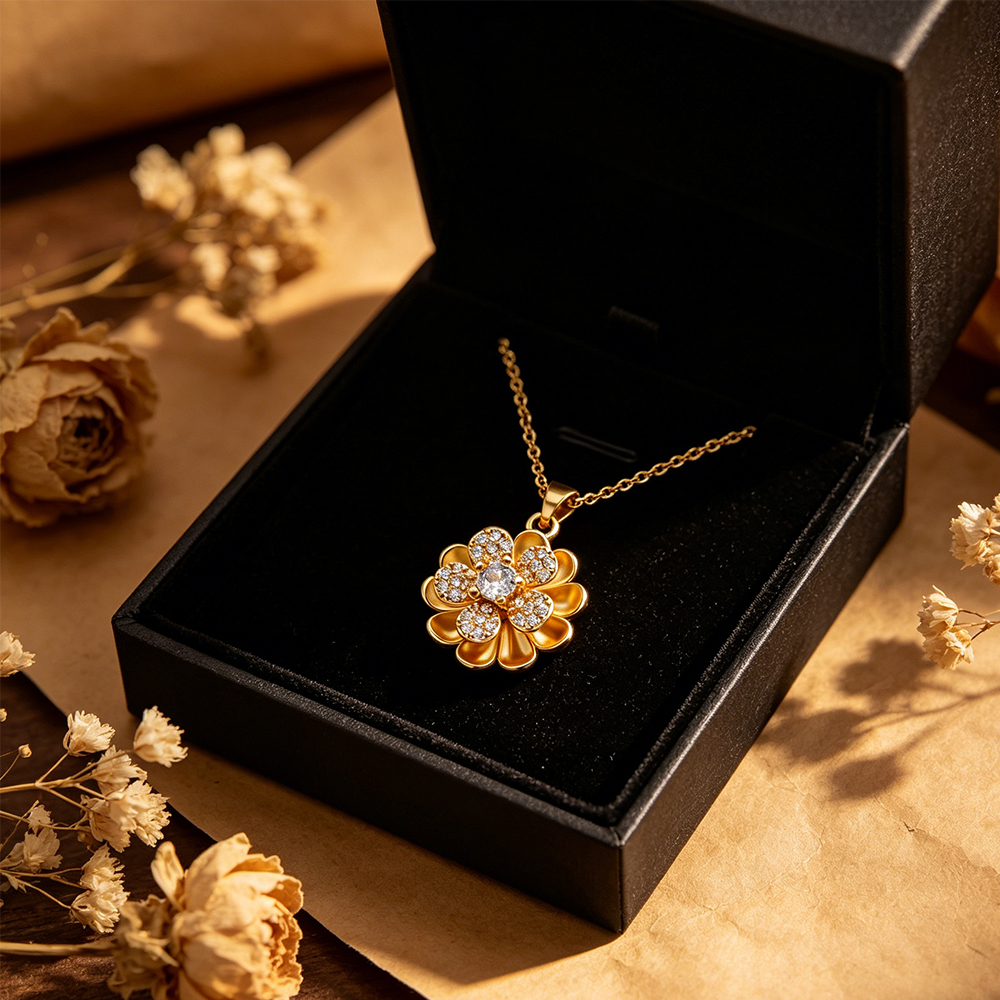 Layered Flower Pendant Necklac - Women Formal Wear For Meeting recension och pris